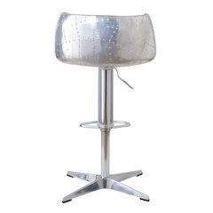 Aviator Adjustable Height Bar Stool - Leather & Metal