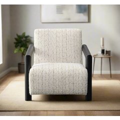 Nora Collection Mid-Century Modern  Arm Chair - Ivory