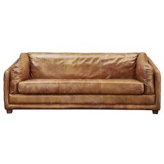 Waco Rustic Modern Sofa - Light Brown Leather