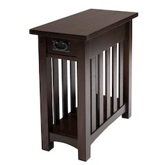 Mission Arts & Crafts 1 Drawer Side Table Walnut