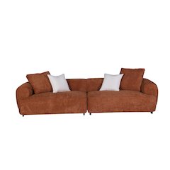 Sunset Collection Mid-Century Modern 4-Seater Fabric Sofa – 118"