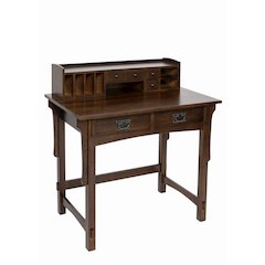 Mission Style Library Table with Removable Organizer - Walnut