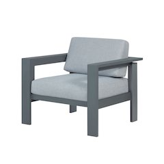 Sardinia Outdoor Arm Chair with Aluminum Metal Frame - Gray
