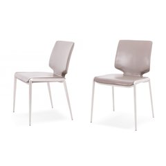 Modrest Eileen - Modern Dark Grey Eco-Leather Dining Chair (Set of 2)