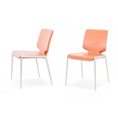 Modrest Eileen - Modern Cognac Eco-Leather Dining Chair (Set of 2)