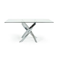 Pyrite Modern Rectangular Glass Dining Table