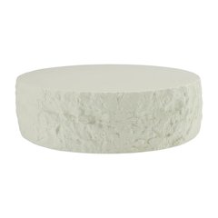White Round Coffee Table with Fiberglass Surface and Modern Design
