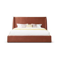Modrest Roma - Eastern King Modern Burnt Orange Upholstered Bed