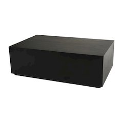 Concrete Coffee Table Black Modern Design Single Piece Durable Surface