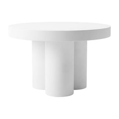 White Concrete Coffee Table with Modern Design and Durable Construction