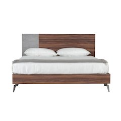 Nova Domus Palermo - Eastern King Modern Faux Concrete and Walnut Bed