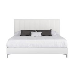 Nova Domus Angela - Eastern King Italian White Eco Leather Bed