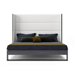 Modrest Heloise - Eastern King Contemporary White and Grey Bed