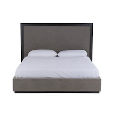Nova Domus Santa Barbara - Eastern King Modern Grey Fabric and Grey Wash Bed
