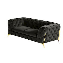 Divani Casa Sheila - Modern Dark Grey Fabric Loveseat