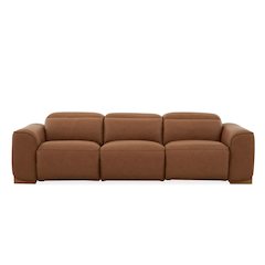 Divani Casa Hagerty - Modern Brown Leather Sofa with 2 Power Recliners