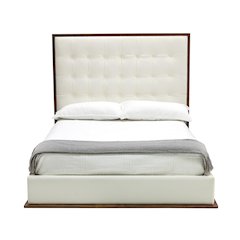 Modrest Amberlie - California King Modern White and Walnut Bed