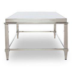 Agar Modern Glass and Stainless Steel Coffee Table