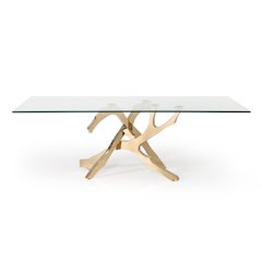 Modrest Legend Modern Glass & Gold Dining Table