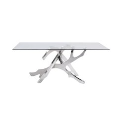 Modrest Legend Modern Glass & Stainless Steel Dining Table