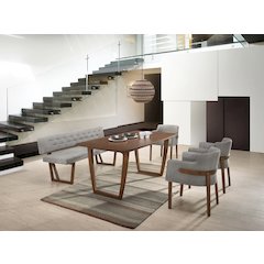 Jordan Modern Walnut and Grey Dining Set