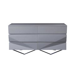 Modrest Duke Modern Grey & Black Gun Chrome Dresser