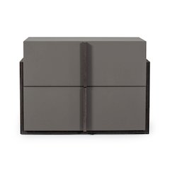 Nova Domus Lucia - Italian Modern Elm and Matte Grey Nightstand
