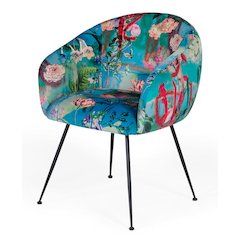 Modrest Roxann - Contemporary Floral Velvet Dining Chair