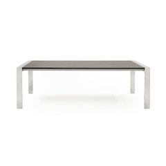 Modrest Fauna - Modern Elm Grey & Stainless Steel Chrome Dining Table