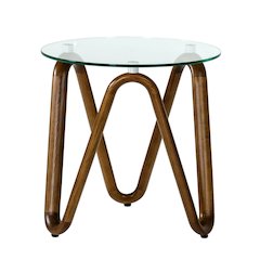Modrest Lassen - Modern Glass & Walnut End Table