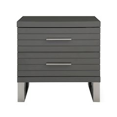 Modrest Splendor - Grey High Gloss Slatted Nightstand