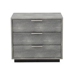 Modrest Dynasty - Modern Shagreen Three Drawer Nightstand
