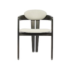 Modrest Thorne Light Grey and Dark Grey Arm Dining Chair