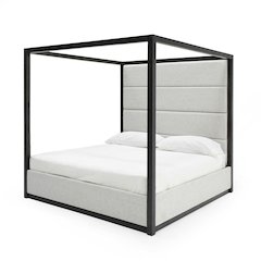Manhattan - Contemporary Canopy Grey Bed -queen