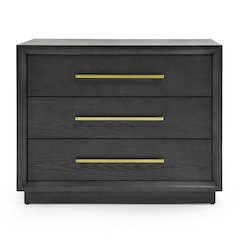 Manhattan - Contemporary Grey and Gold Nightstand