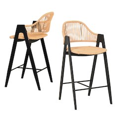 Modrest Gayle - Modern Rattan Counter Stool Set of 2