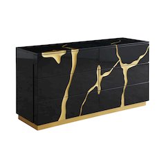 Modrest Aspen - Modern Black and Gold Dresser