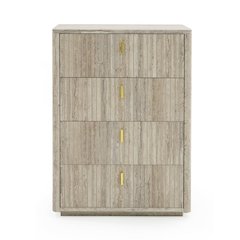 Nova Domus Roma - Modern Faux Travertine + Gold Chest