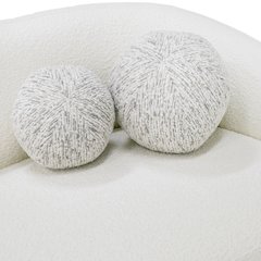 Joshua Modern 4-Seater Curved White and Taupe Fabric Sofa