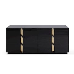 Modrest Token - Modern Black + Gold Wide Dresser
