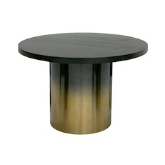 Modrest Elmira - Glam Black Ash + Gradient Stainless Steel Round Dining Table