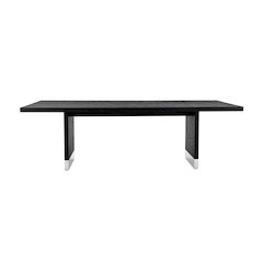 Modrest Kenda - Modern Black Ash + Stainless Steel Dining Table
