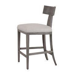 Modrest Fabien - Mid-Century Modern Beige Linen + Grey Wash Counter Chair