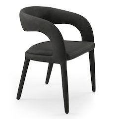 Faerron - Modern Black Leatherette Dining Chair