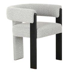 Kenmare - Modern Light Grey Fabric Black Dining Chair