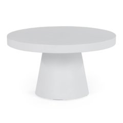 Desoto - Modern White Concrete Round Coffee Table
