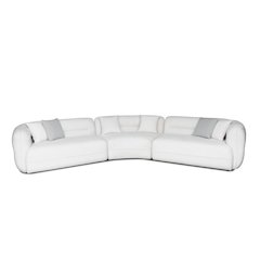 Divani Casa Gypsy - Modern Off-White Fabric Curved Sectional Sofa