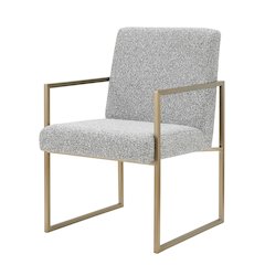 Modrest Suzanne - Modern Grey Fabric + Antique Brass Dining Chair