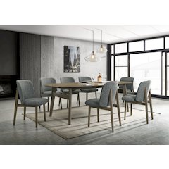 Costello - Mid-Century Modern Wenge Dining Table 8 Chairs Set