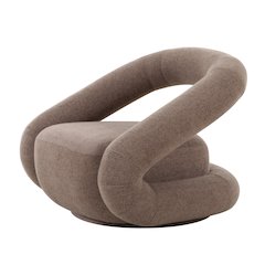 Divani Casa Tony - Modern Brown Fabric Swivel Accent Chair